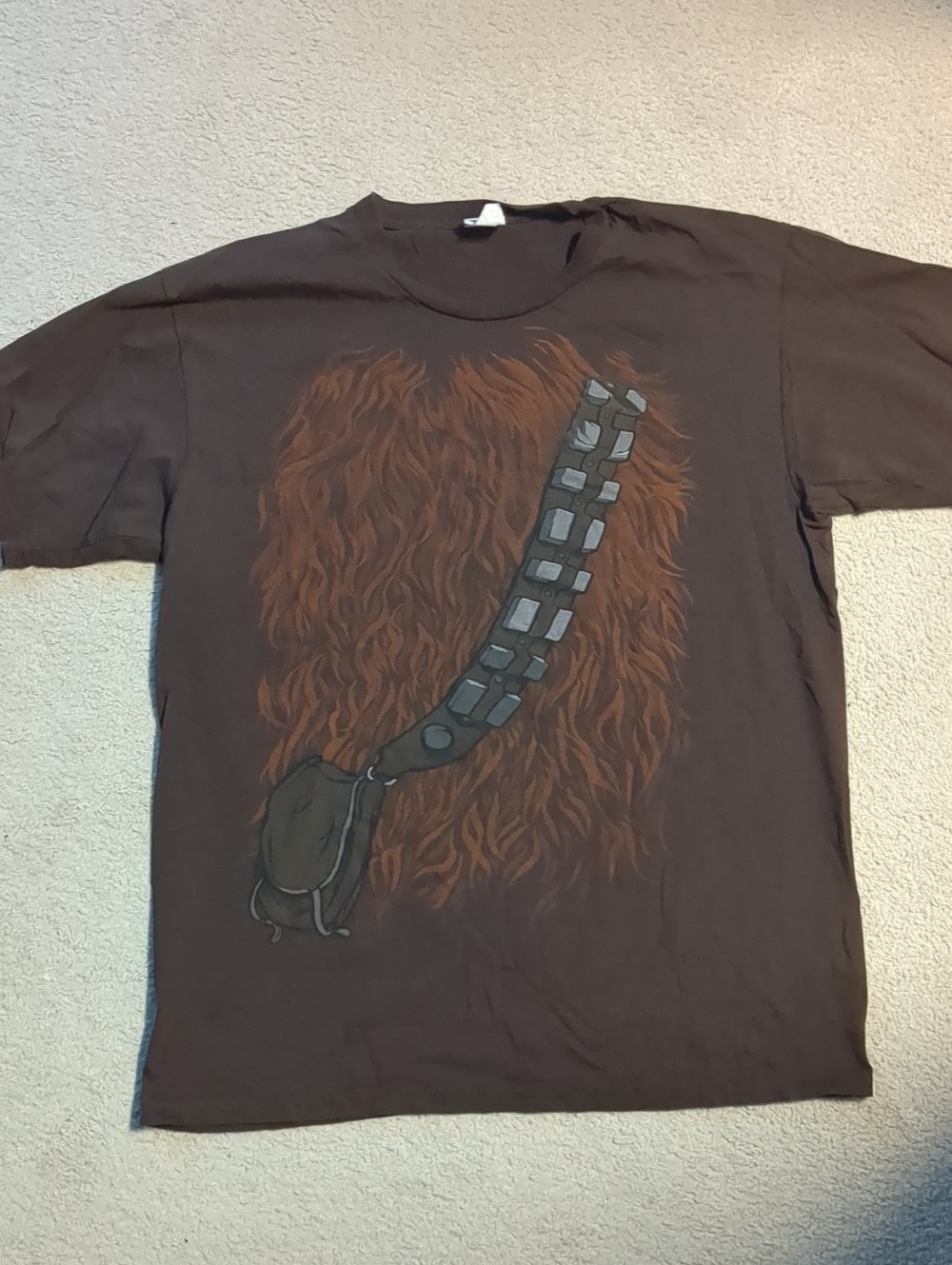 Adult Brown Chewbacca Graphic Tee Large Star Wars